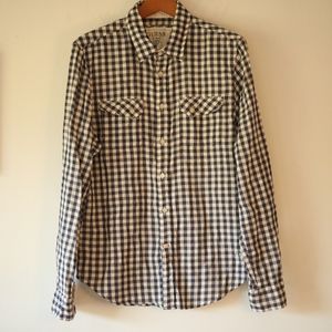 Guess Blue Gingham Button Up M